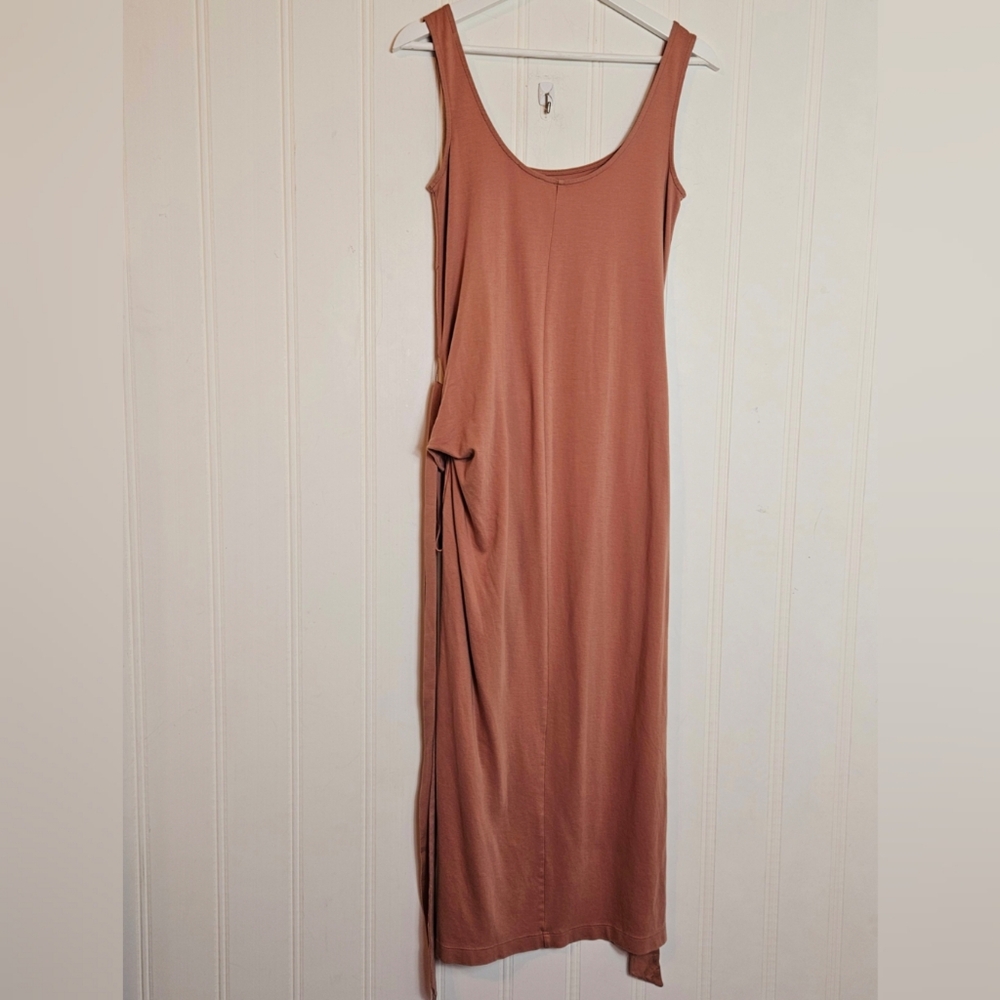 Vince Maxi Dress Womens Size S Sleeveless Wrap Midi Resortwear Neutral - Picture 6 of 11